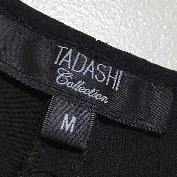 Tadashi Black Stretchy Pencil Skirt Layered Detail - Picture 2 of 5